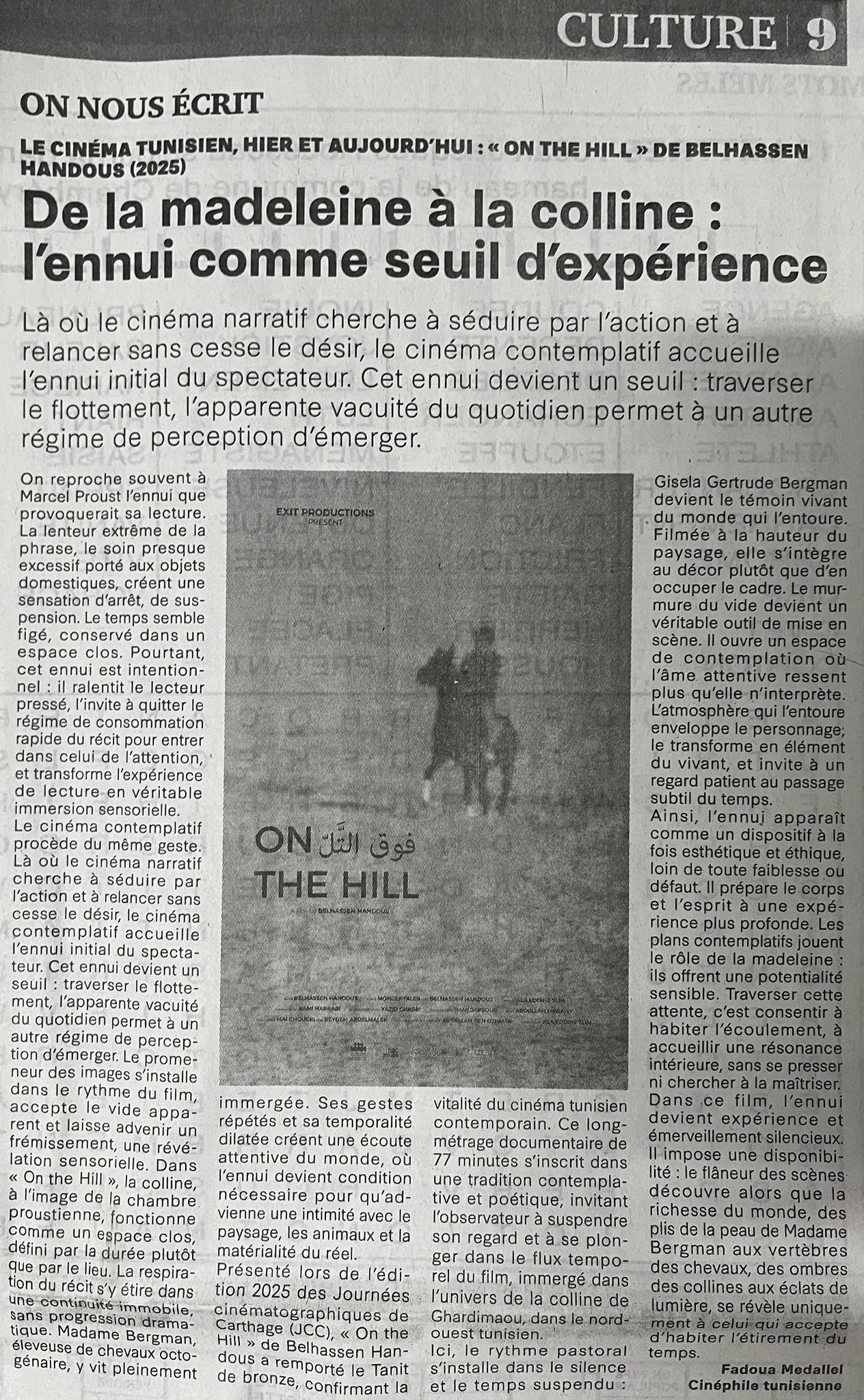 article on the hill belhassen hantous lapresse fadoua medallel